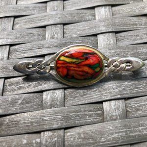 Silver Scottish Celtic HeatherGems Bar Pin (Brooch)